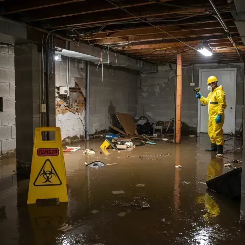 Flooded Basement Electrical Hazard in Merrillville, IN Property